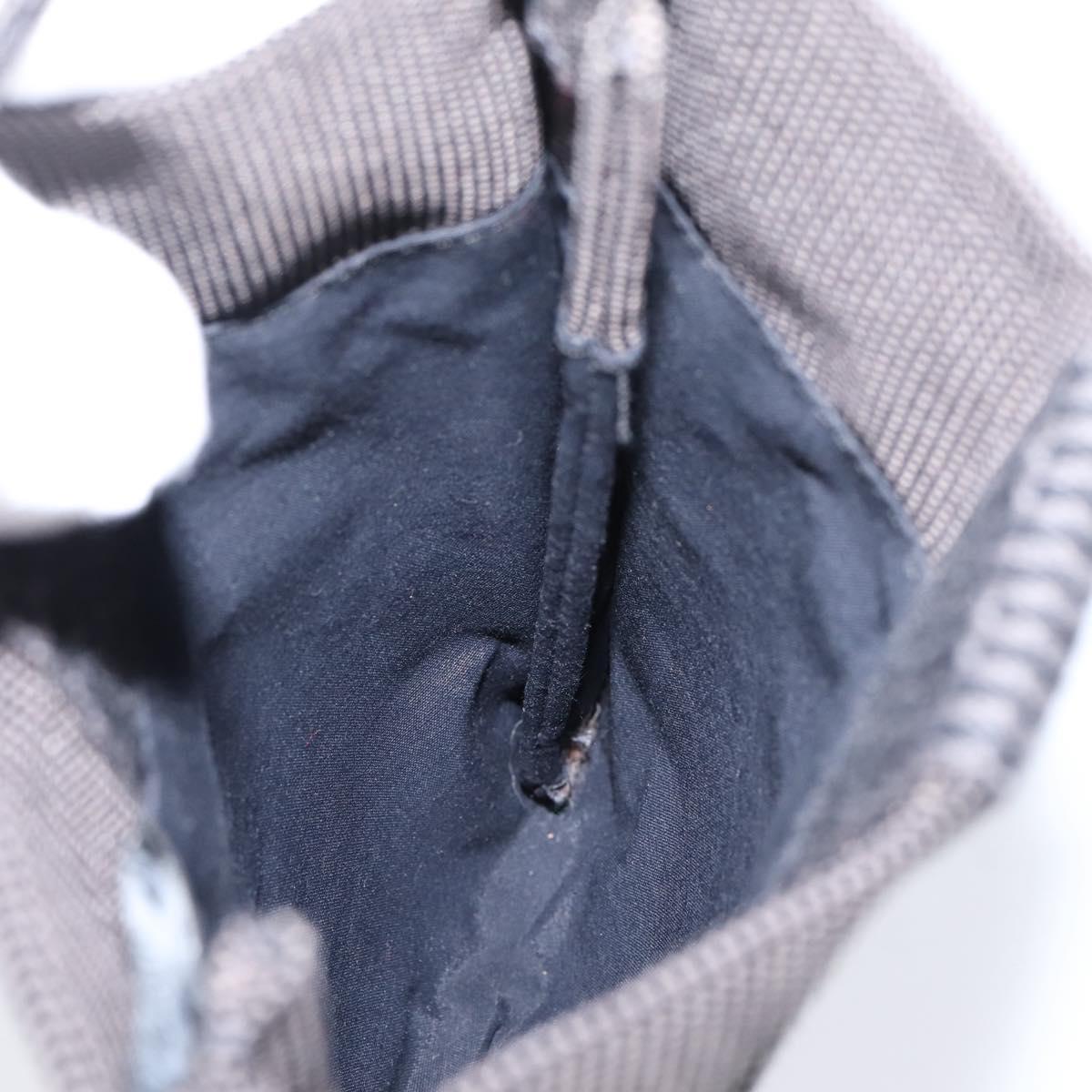 HERMES Her Line Pochette Shoulder Bag Canvas Gray Auth 206655
