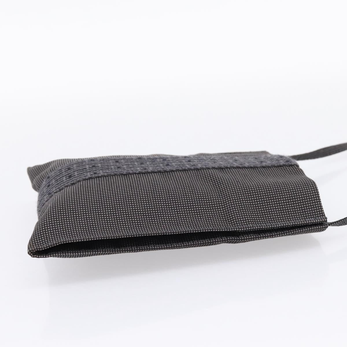 HERMES Her Line Pochette Shoulder Bag Canvas Gray Auth 206655
