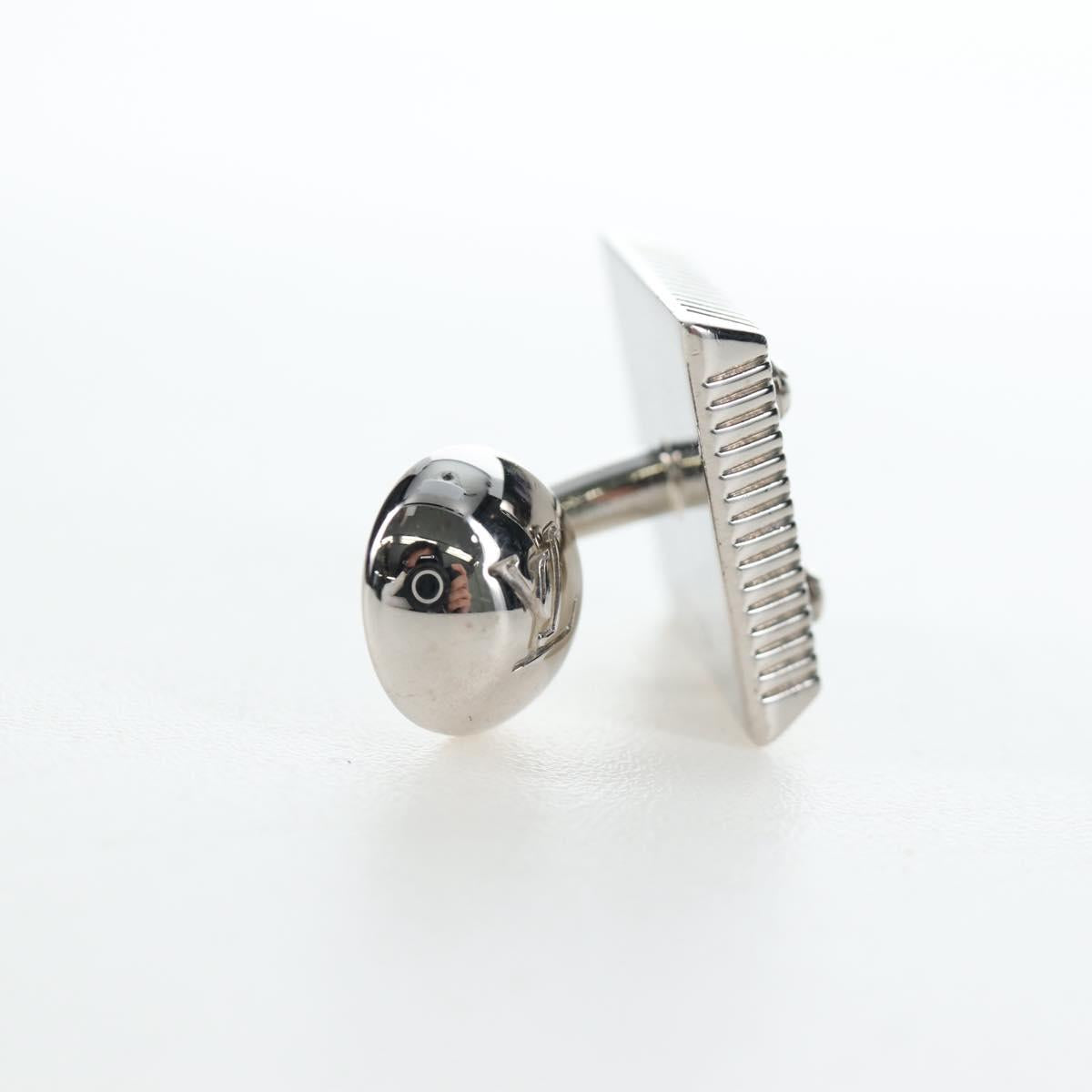 LOUIS VUITTON Damier Ebene Buton de Manchette Cuffs Silver Auth 206661V