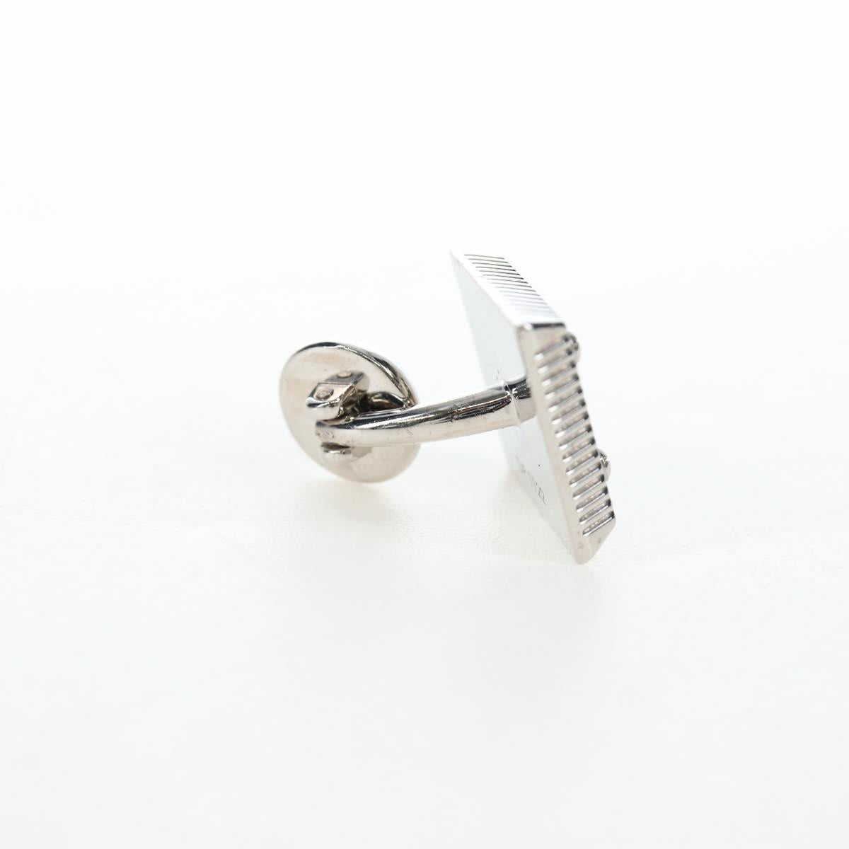 LOUIS VUITTON Damier Ebene Buton de Manchette Cuffs Silver Auth 206661V