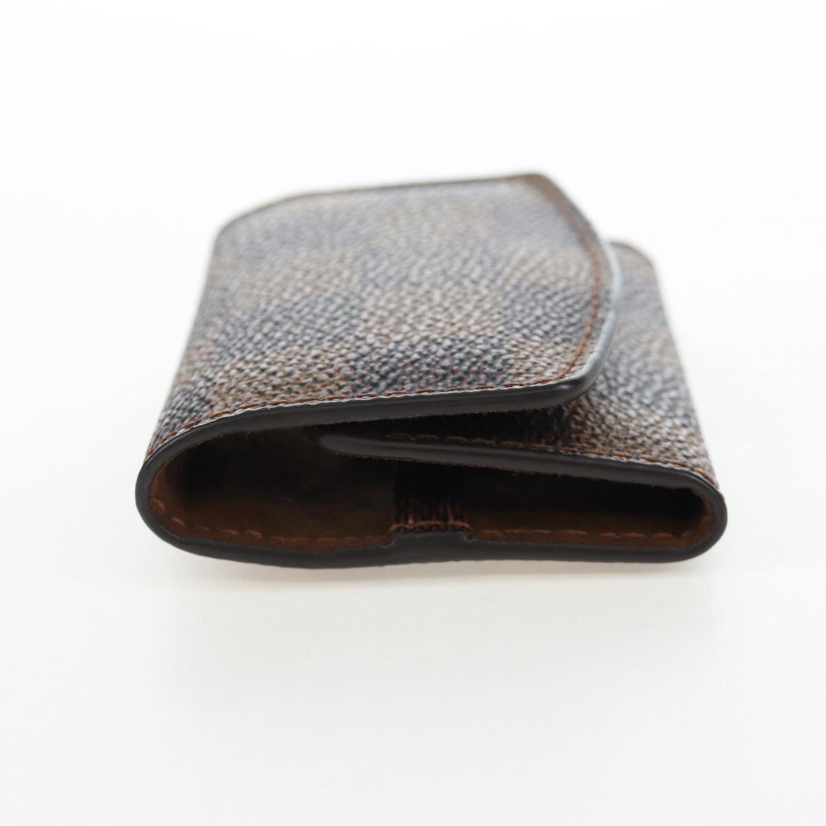 LOUIS VUITTON Damier Ebene Buton de Manchette Cuffs Silver Auth 206661V