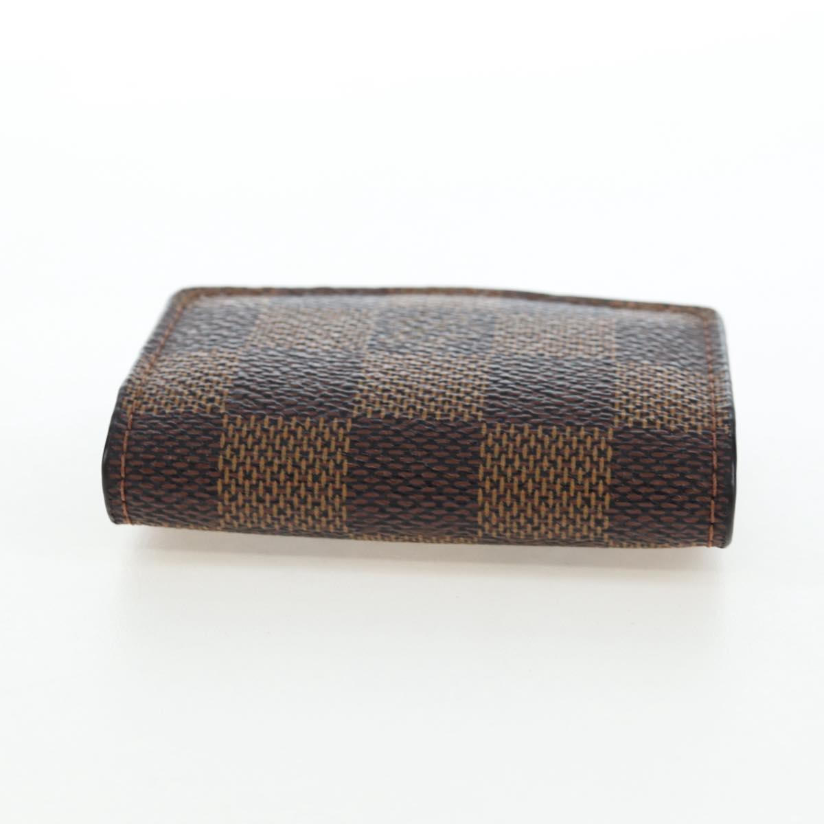LOUIS VUITTON Damier Ebene Buton de Manchette Cuffs Silver Auth 206661V
