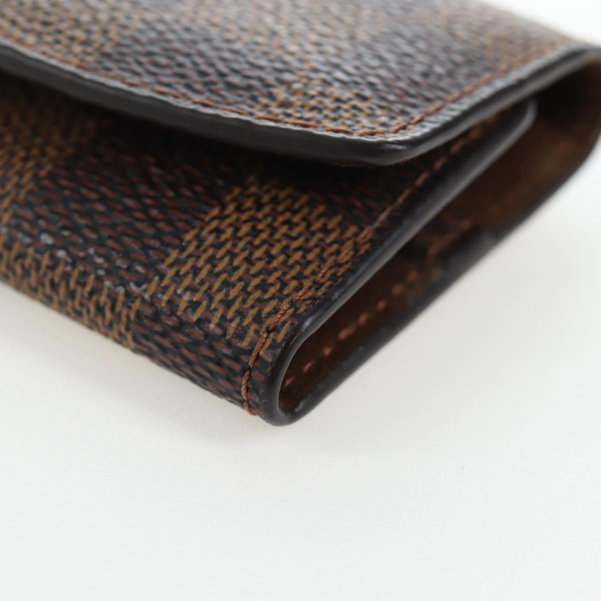 LOUIS VUITTON Damier Ebene Buton de Manchette Cuffs Silver Auth 206661V