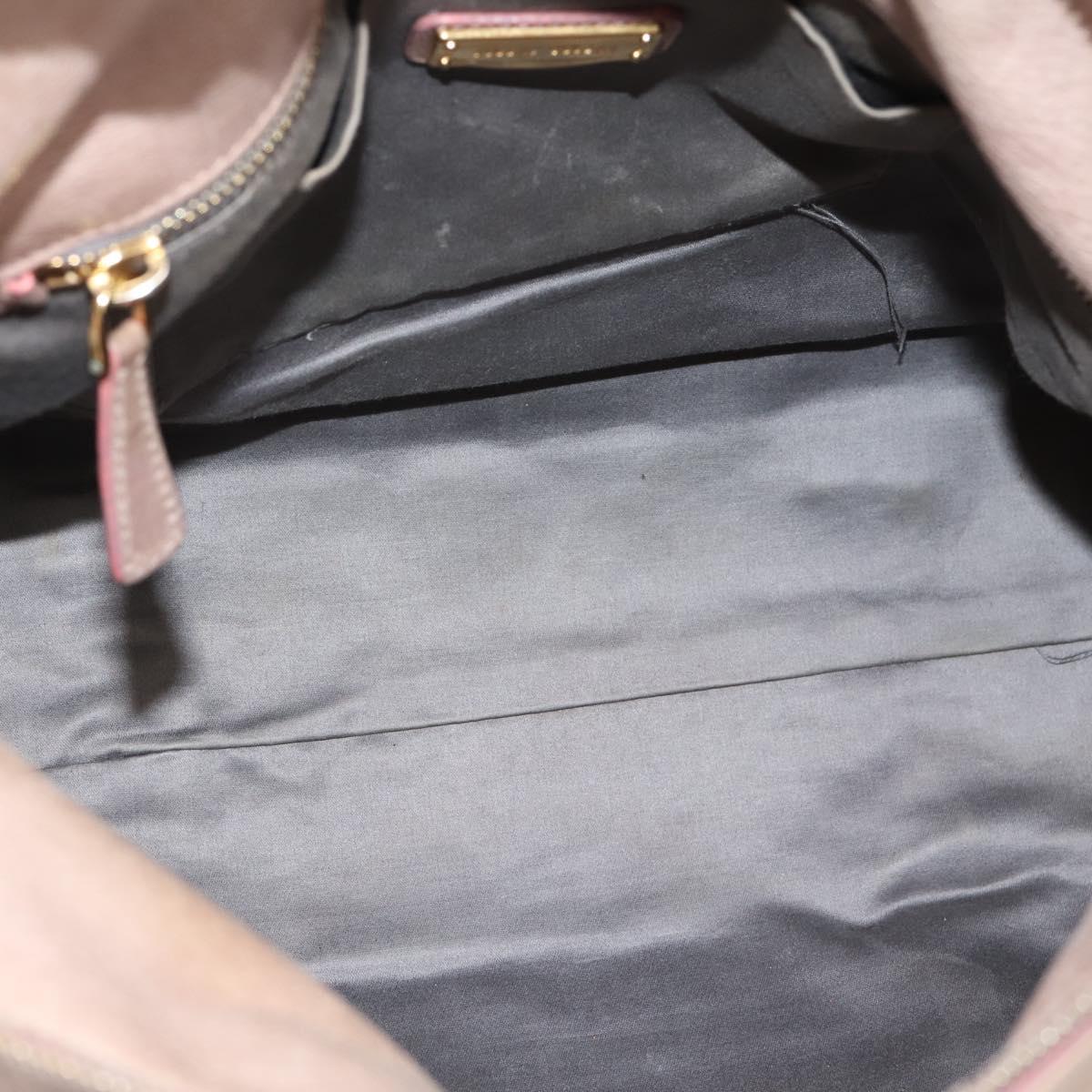 Miu Miu Vitellolux Hand Bag Leather 2way Pink Gold Tone Auth 206666A
