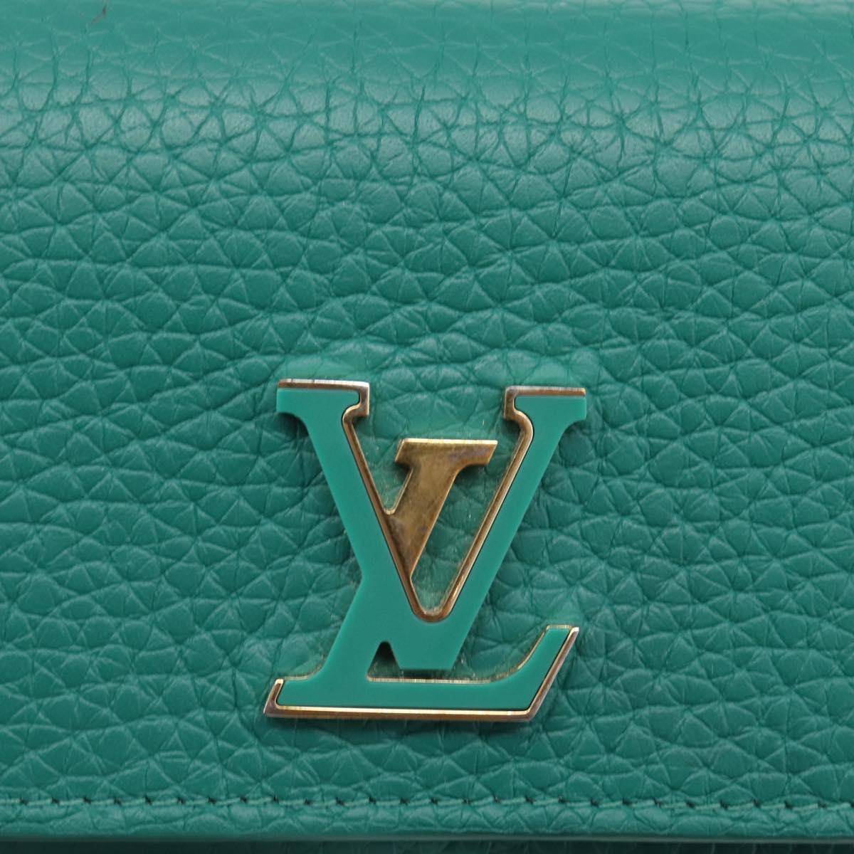 LOUIS VUITTON Portefeuille Capsine Wallet Leather Green M12407 LV Auth 206669V