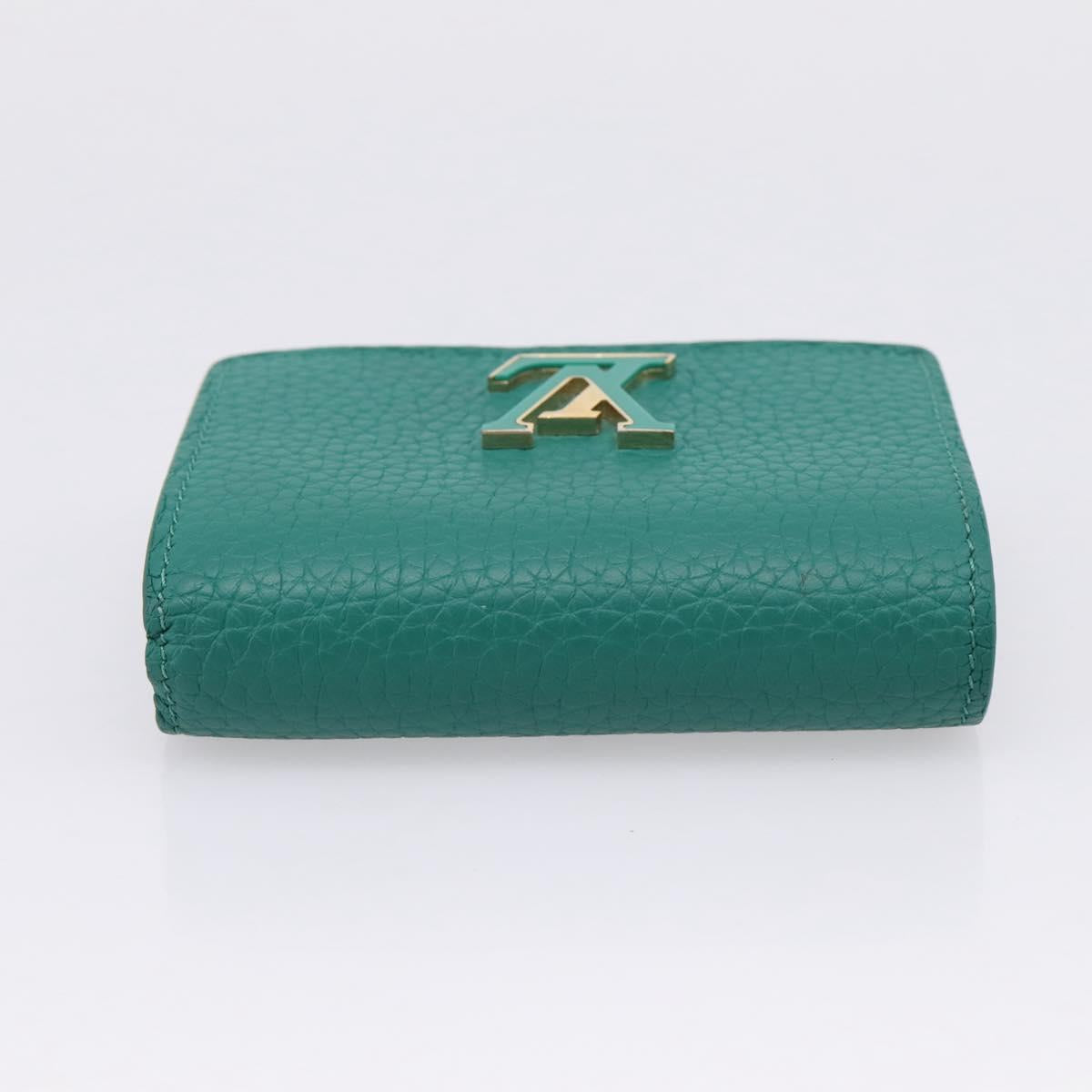 LOUIS VUITTON Portefeuille Capsine Wallet Leather Green M12407 LV Auth 206669V