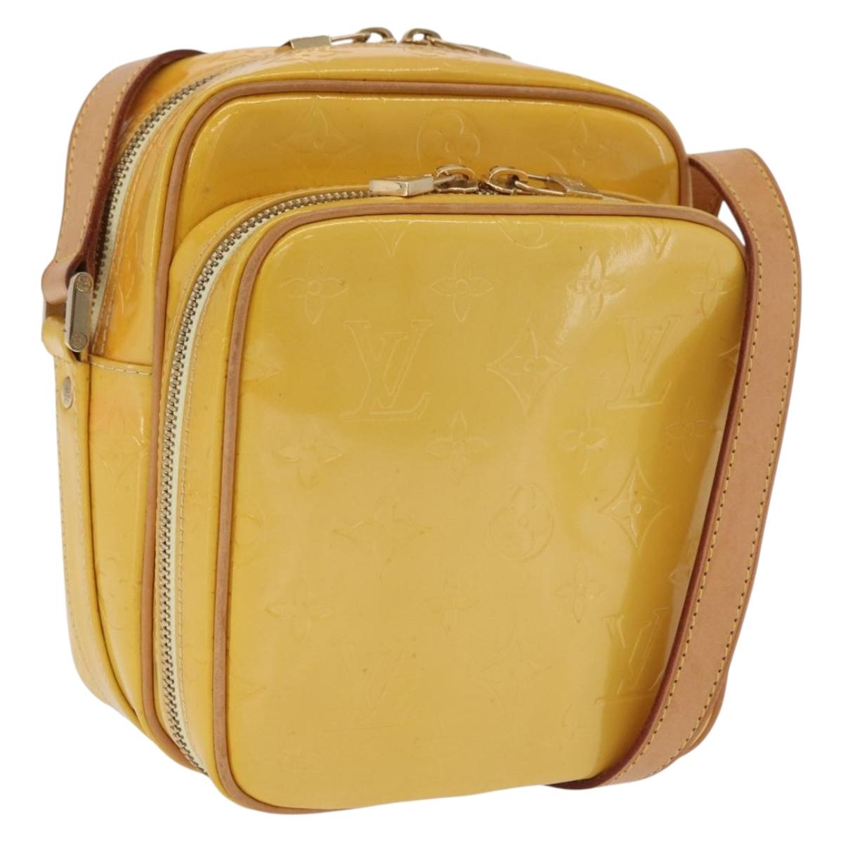 LOUIS VUITTON Monogram Vernis Wooster Bag Lime Yellow M91075 LV Auth 206679A
