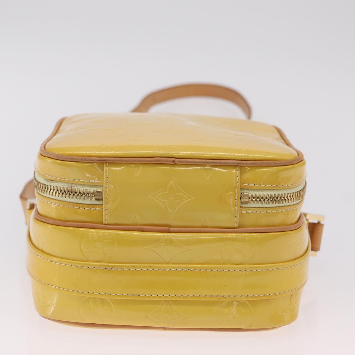 LOUIS VUITTON Monogram Vernis Wooster Bag Lime Yellow M91075 LV Auth 206679A