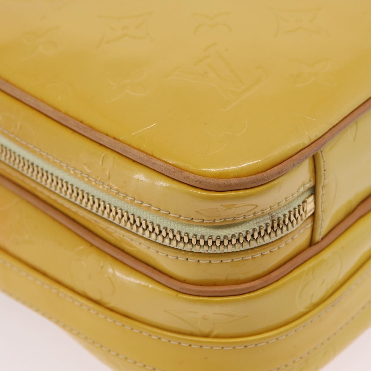 LOUIS VUITTON Monogram Vernis Wooster Bag Lime Yellow M91075 LV Auth 206679A