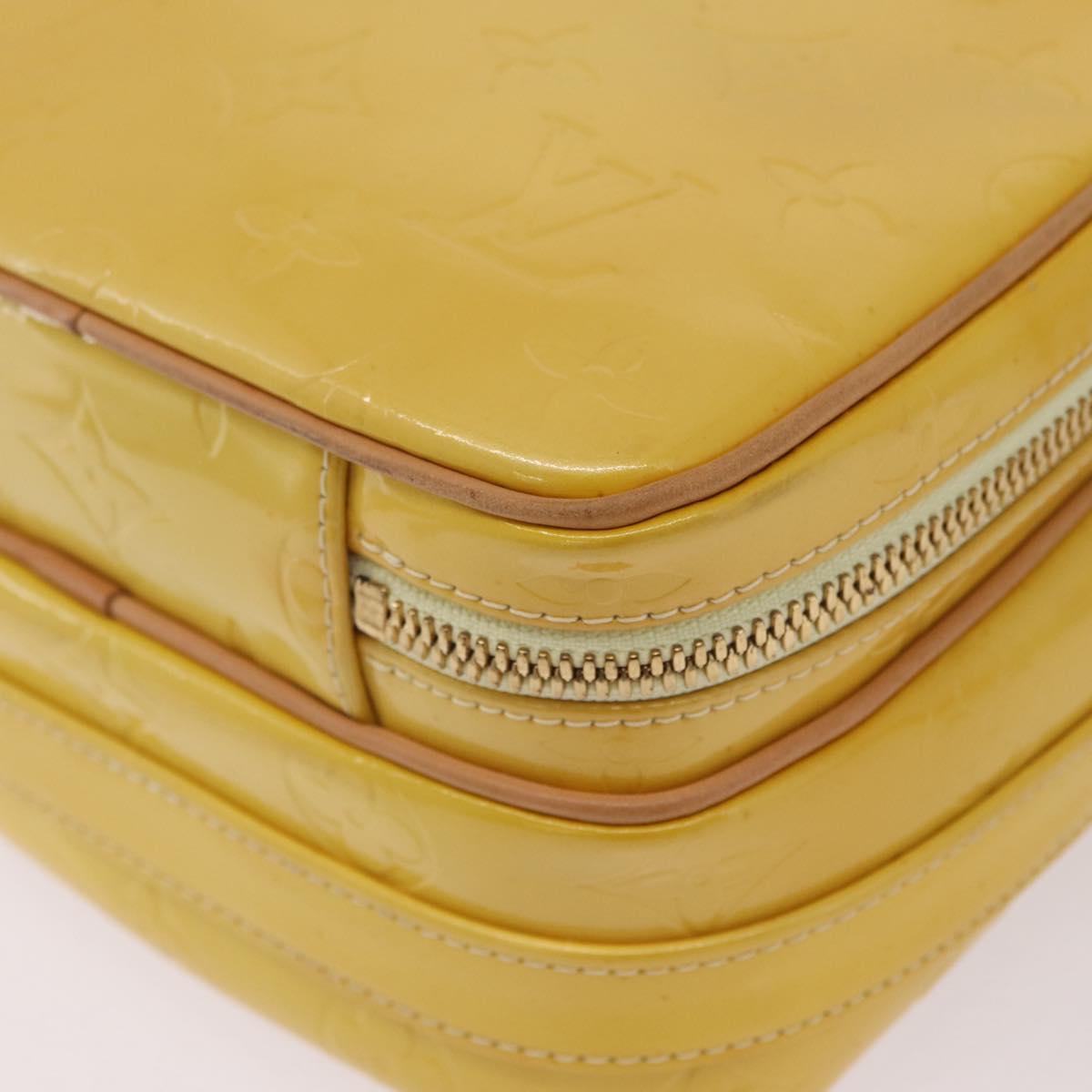 LOUIS VUITTON Monogram Vernis Wooster Bag Lime Yellow M91075 LV Auth 206679A