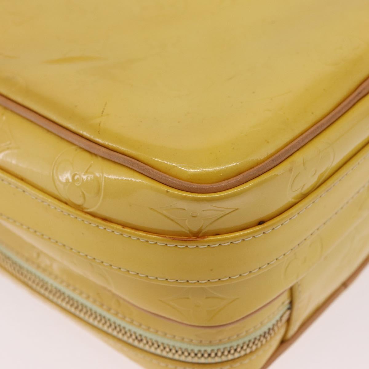 LOUIS VUITTON Monogram Vernis Wooster Bag Lime Yellow M91075 LV Auth 206679A