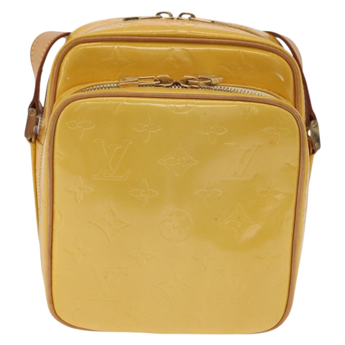 LOUIS VUITTON Monogram Vernis Wooster Bag Lime Yellow M91075 LV Auth 206679A