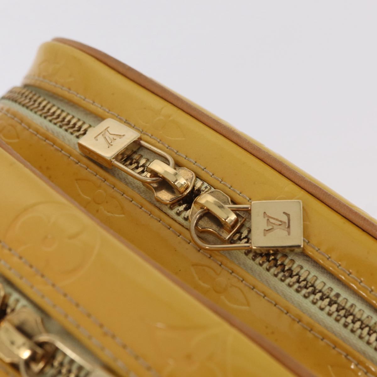 LOUIS VUITTON Monogram Vernis Wooster Bag Lime Yellow M91075 LV Auth 206679A