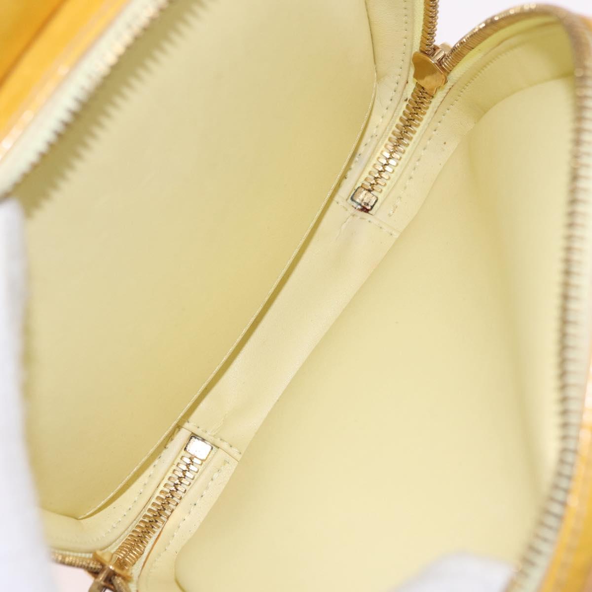 LOUIS VUITTON Monogram Vernis Wooster Bag Lime Yellow M91075 LV Auth 206679A