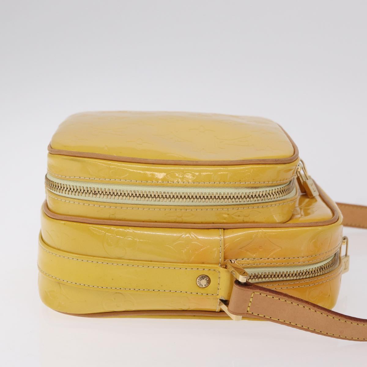 LOUIS VUITTON Monogram Vernis Wooster Bag Lime Yellow M91075 LV Auth 206679A