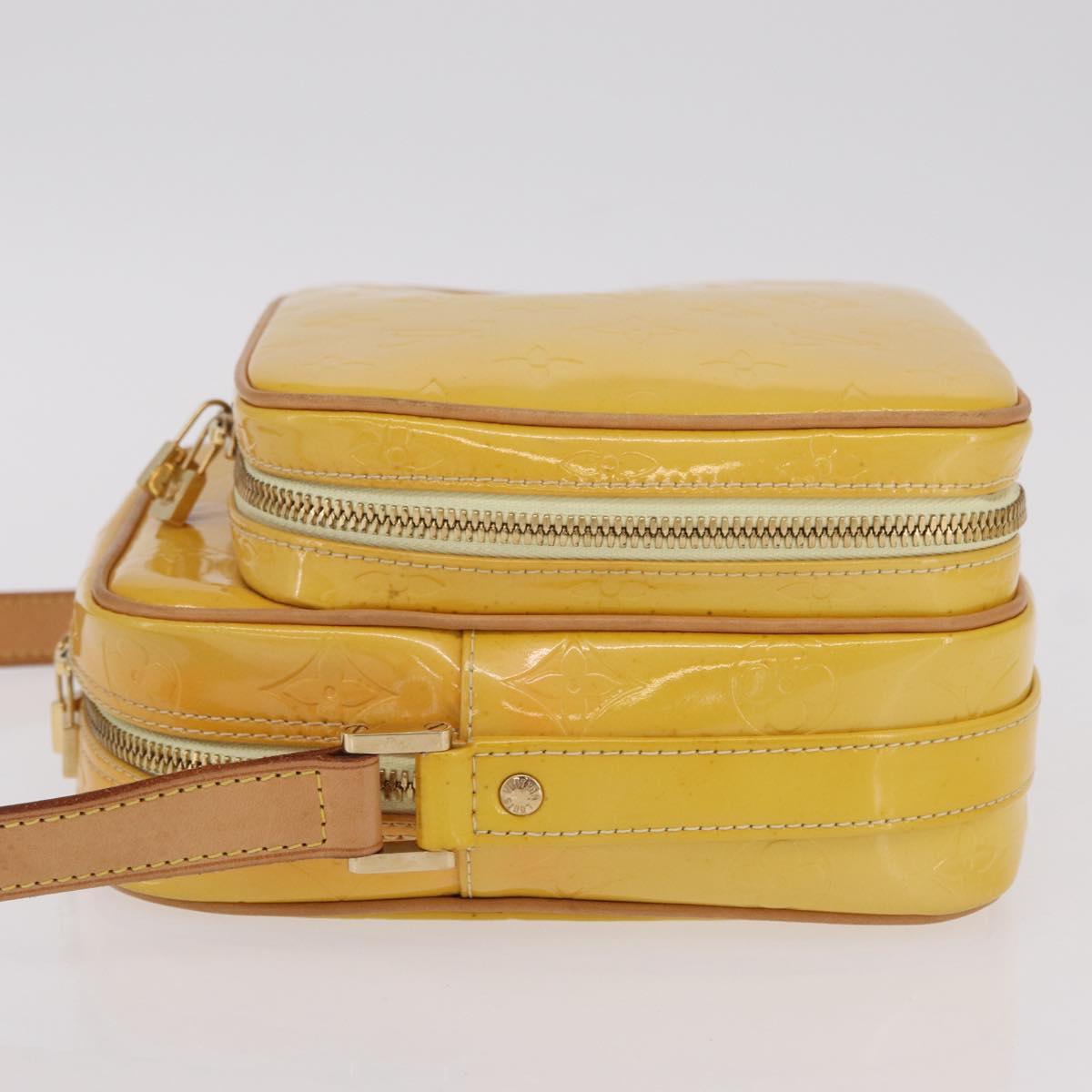LOUIS VUITTON Monogram Vernis Wooster Bag Lime Yellow M91075 LV Auth 206679A