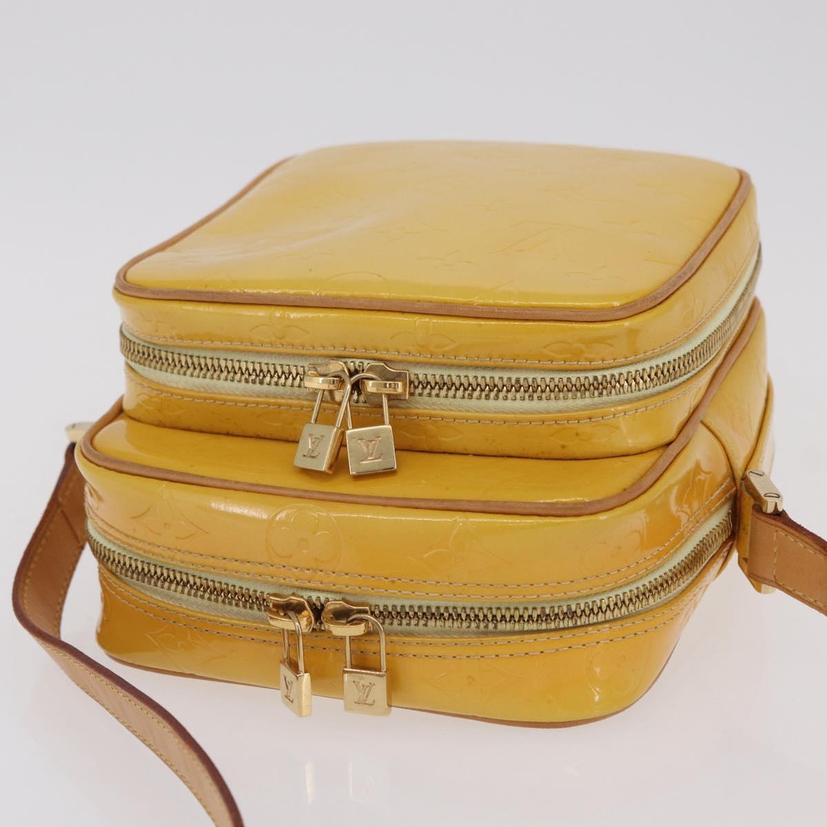 LOUIS VUITTON Monogram Vernis Wooster Bag Lime Yellow M91075 LV Auth 206679A