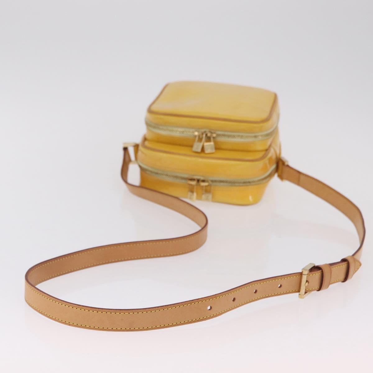 LOUIS VUITTON Monogram Vernis Wooster Bag Lime Yellow M91075 LV Auth 206679A
