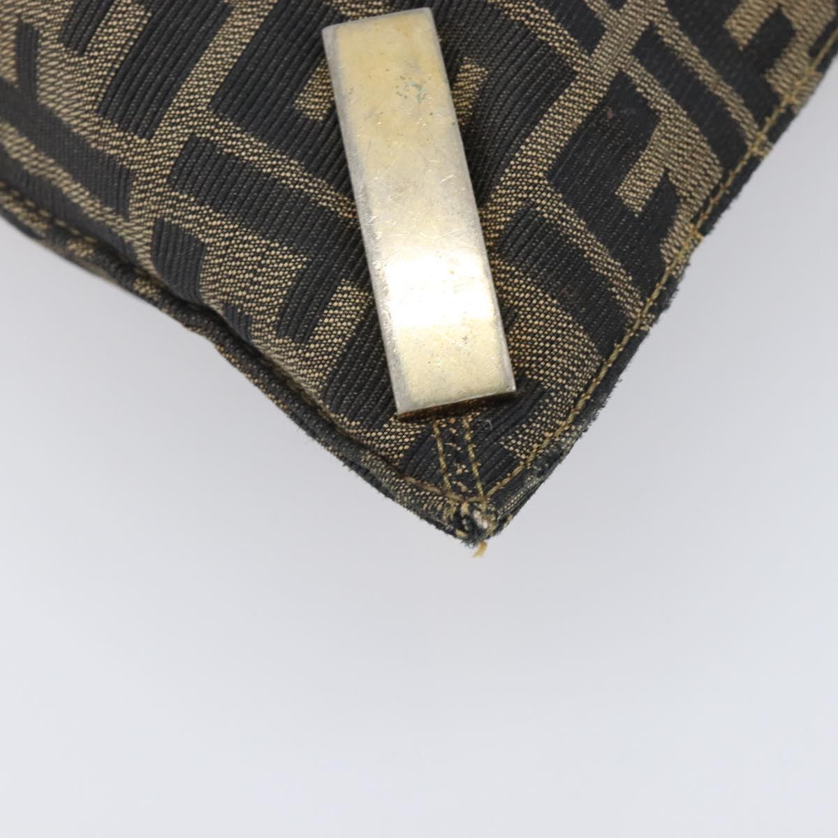 FENDI Zucca Canvas Tote Bag Brown Gold Tone Auth 206681