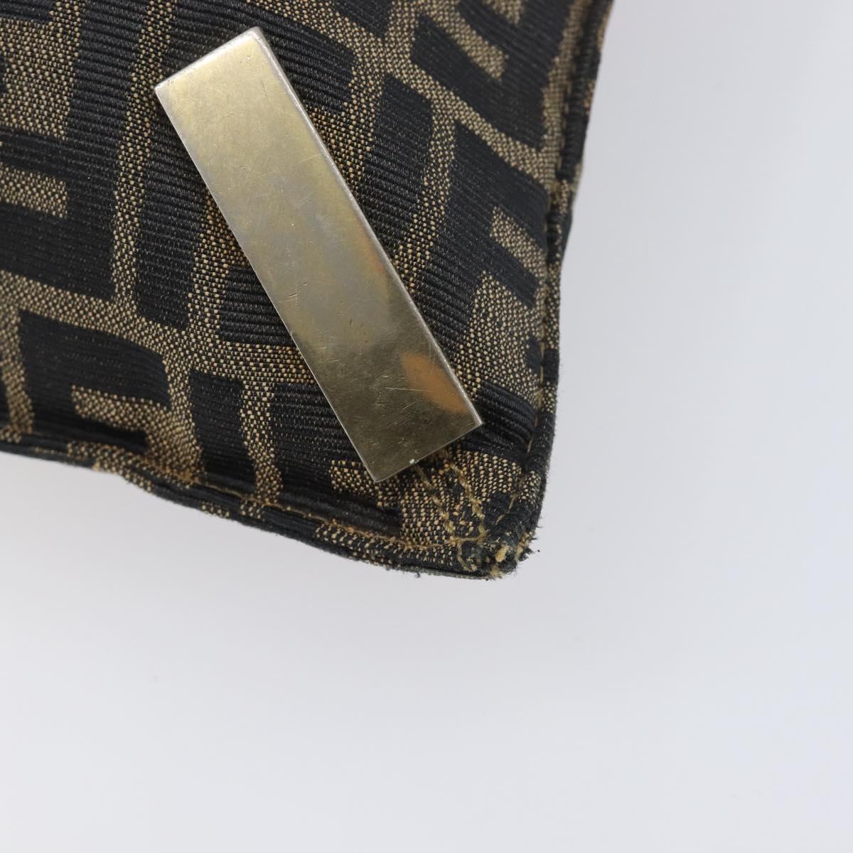 FENDI Zucca Canvas Tote Bag Brown Gold Tone Auth 206681
