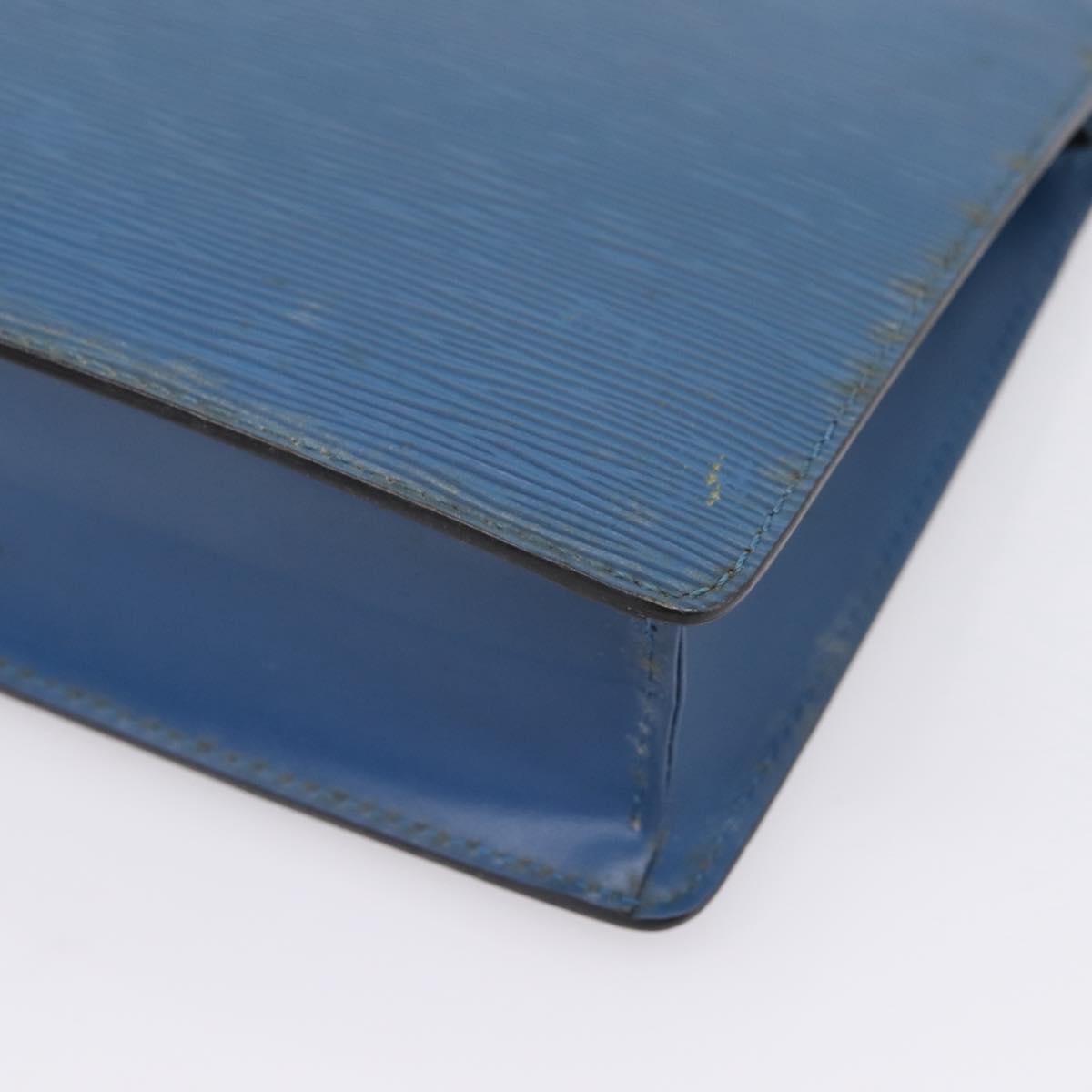 LOUIS VUITTON Epi Pochette Homme Clutch Bag Blue M52522 LV Auth 206686