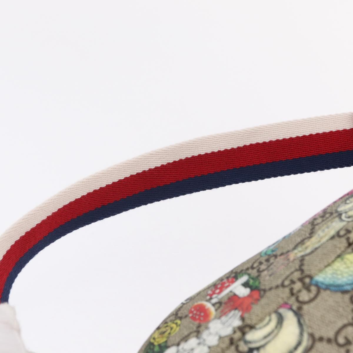 GUCCI GG Supreme Yuko Higuchi Backpack PVC Beige Red 550775 Auth 206696SAM
