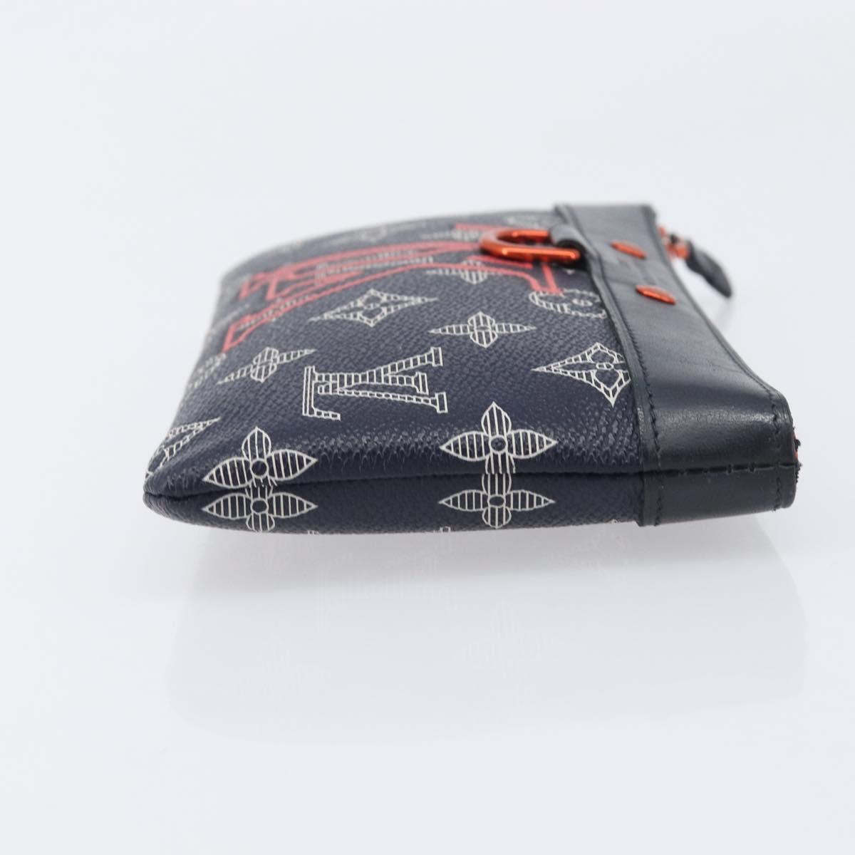 LOUIS VUITTON Monogram Neon Color Pochette Apollo PM Navy M62898 LV Auth 206698A