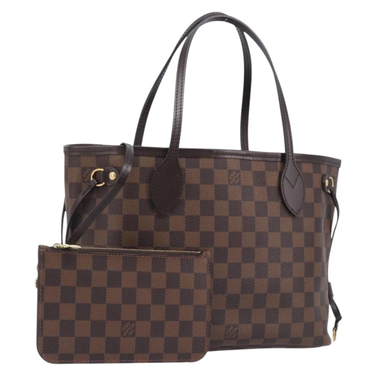LOUIS VUITTON Damier Ebene Neverfull PM Tote Bag N51109 LV Auth 206715V