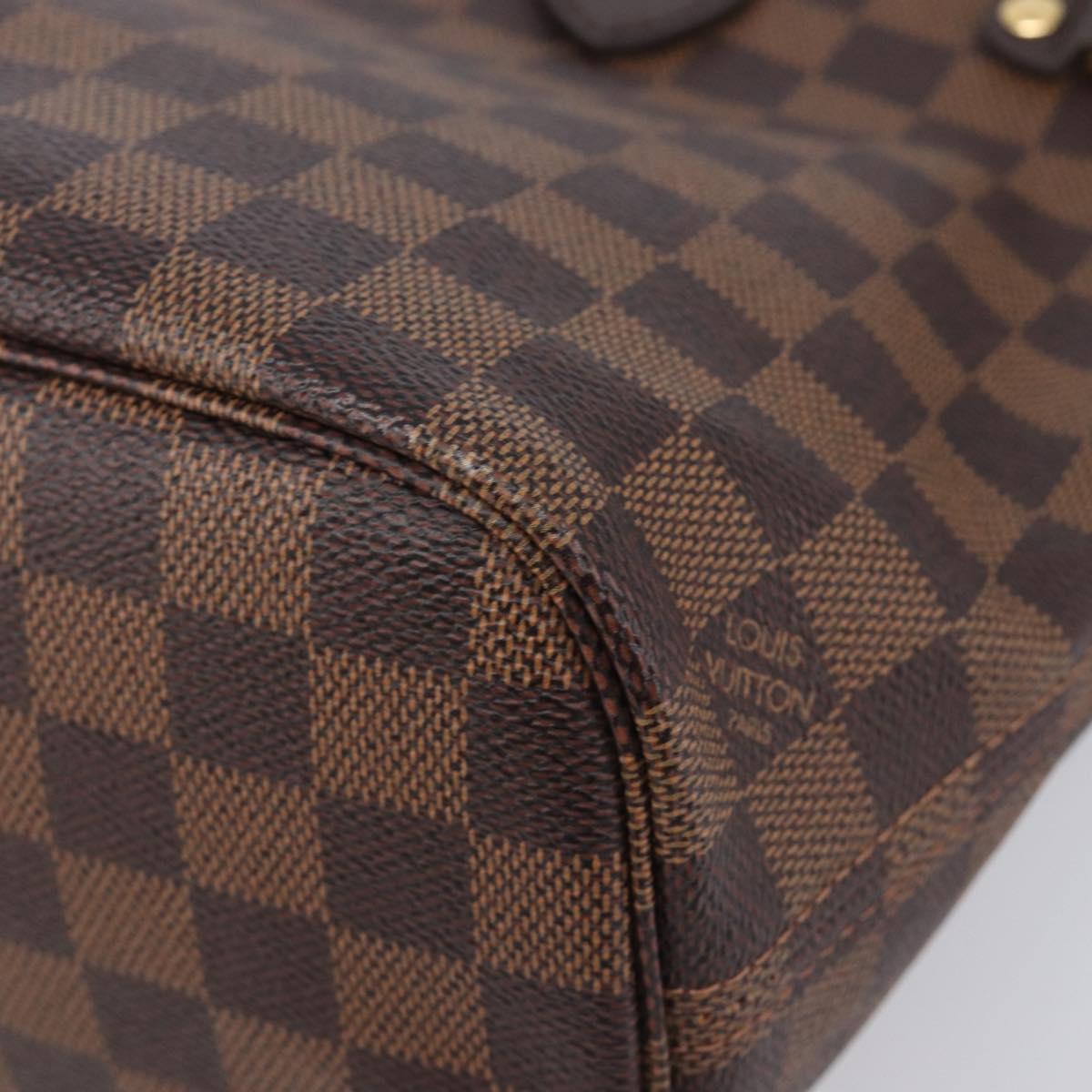 LOUIS VUITTON Damier Ebene Neverfull PM Tote Bag N51109 LV Auth 206715V