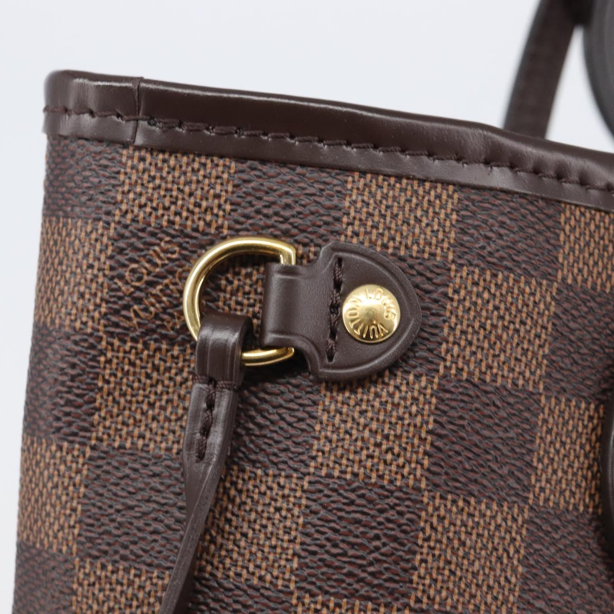 LOUIS VUITTON Damier Ebene Neverfull PM Tote Bag N51109 LV Auth 206715V