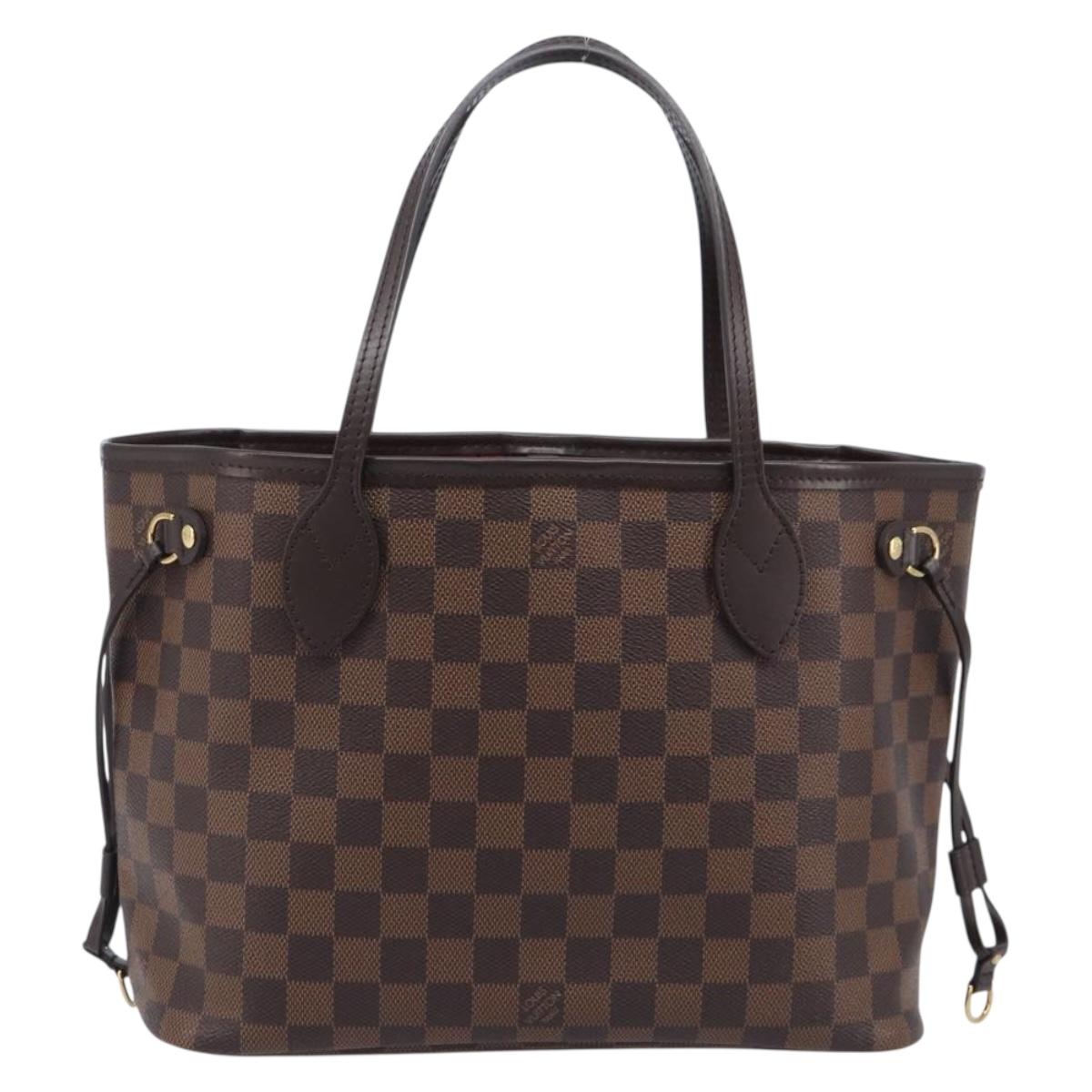LOUIS VUITTON Damier Ebene Neverfull PM Tote Bag N51109 LV Auth 206715V