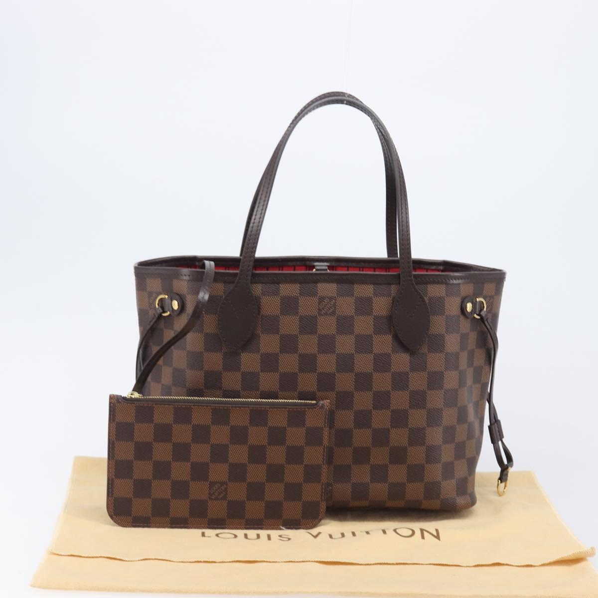 LOUIS VUITTON Damier Ebene Neverfull PM Tote Bag N51109 LV Auth 206715V