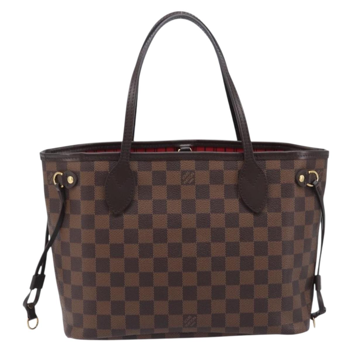 LOUIS VUITTON Damier Ebene Neverfull PM Tote Bag N51109 LV Auth 206715V