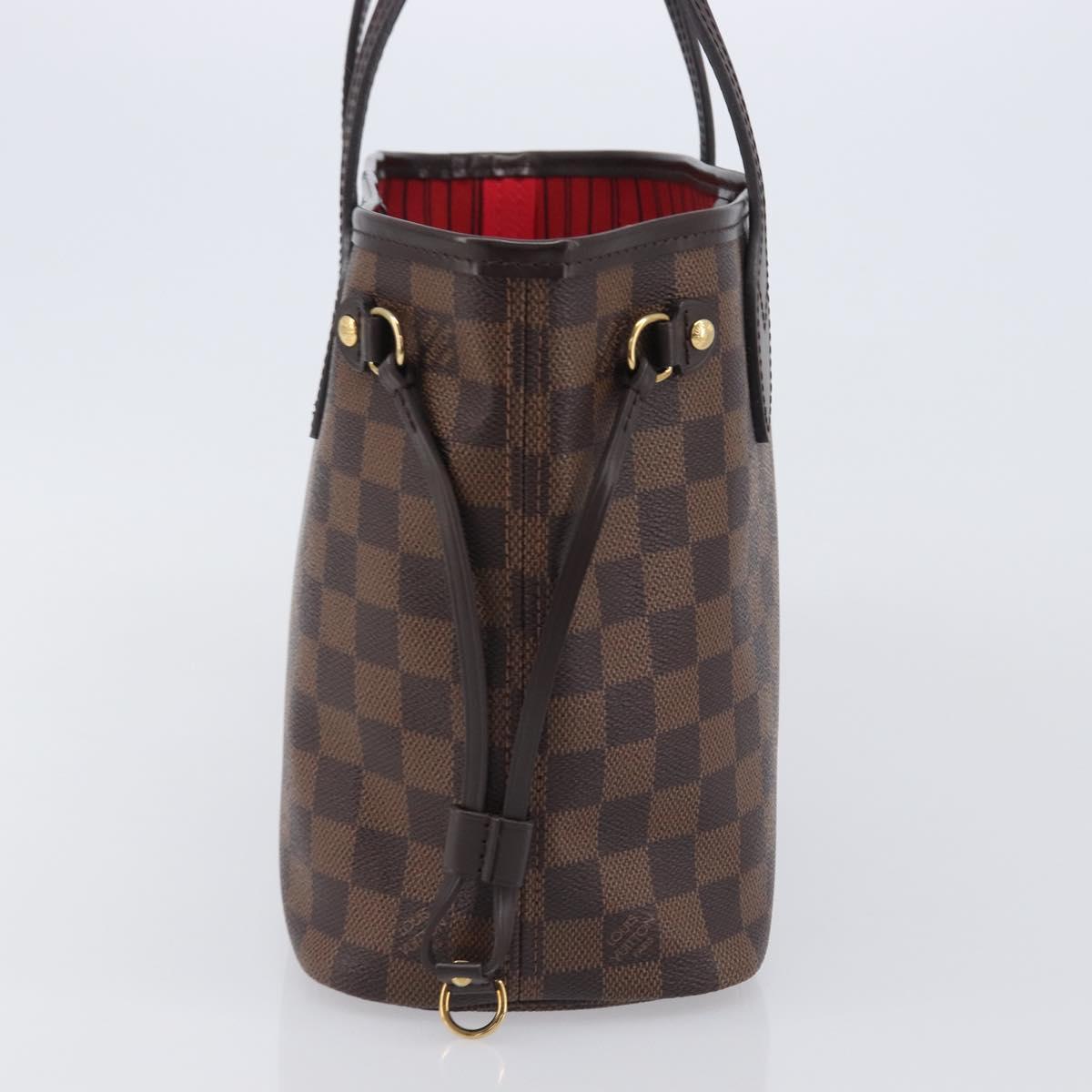 LOUIS VUITTON Damier Ebene Neverfull PM Tote Bag N51109 LV Auth 206715V