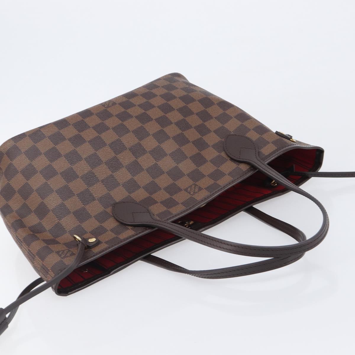 LOUIS VUITTON Damier Ebene Neverfull PM Tote Bag N51109 LV Auth 206715V