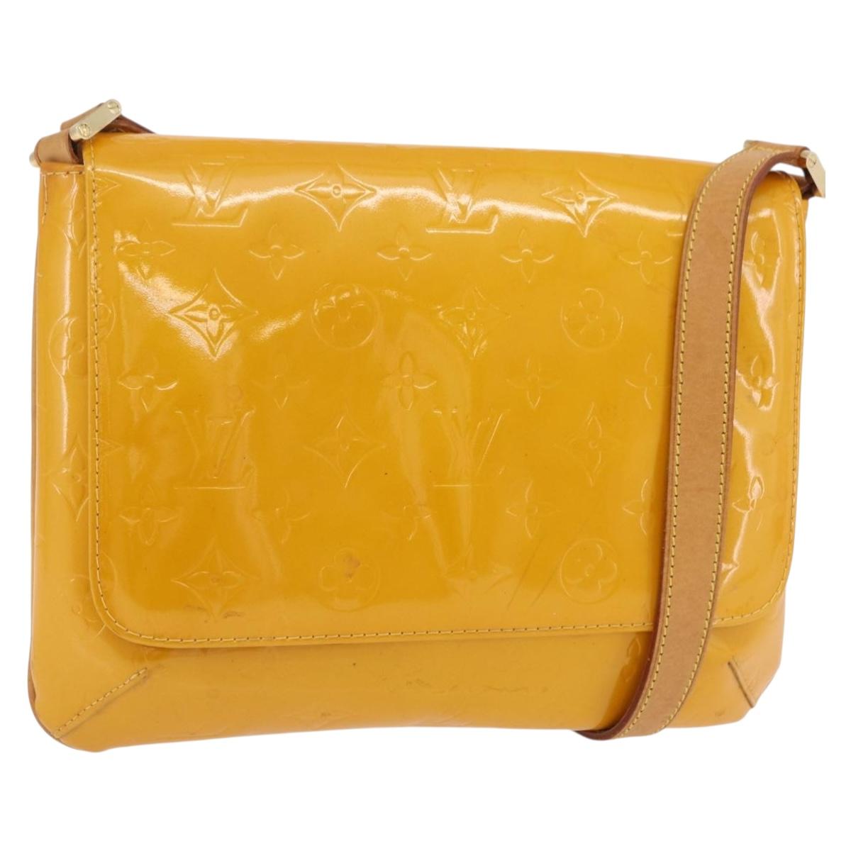 LOUIS VUITTON Monogram Vernis Thompson Street Bag Jaune M91123 LV Auth 206716