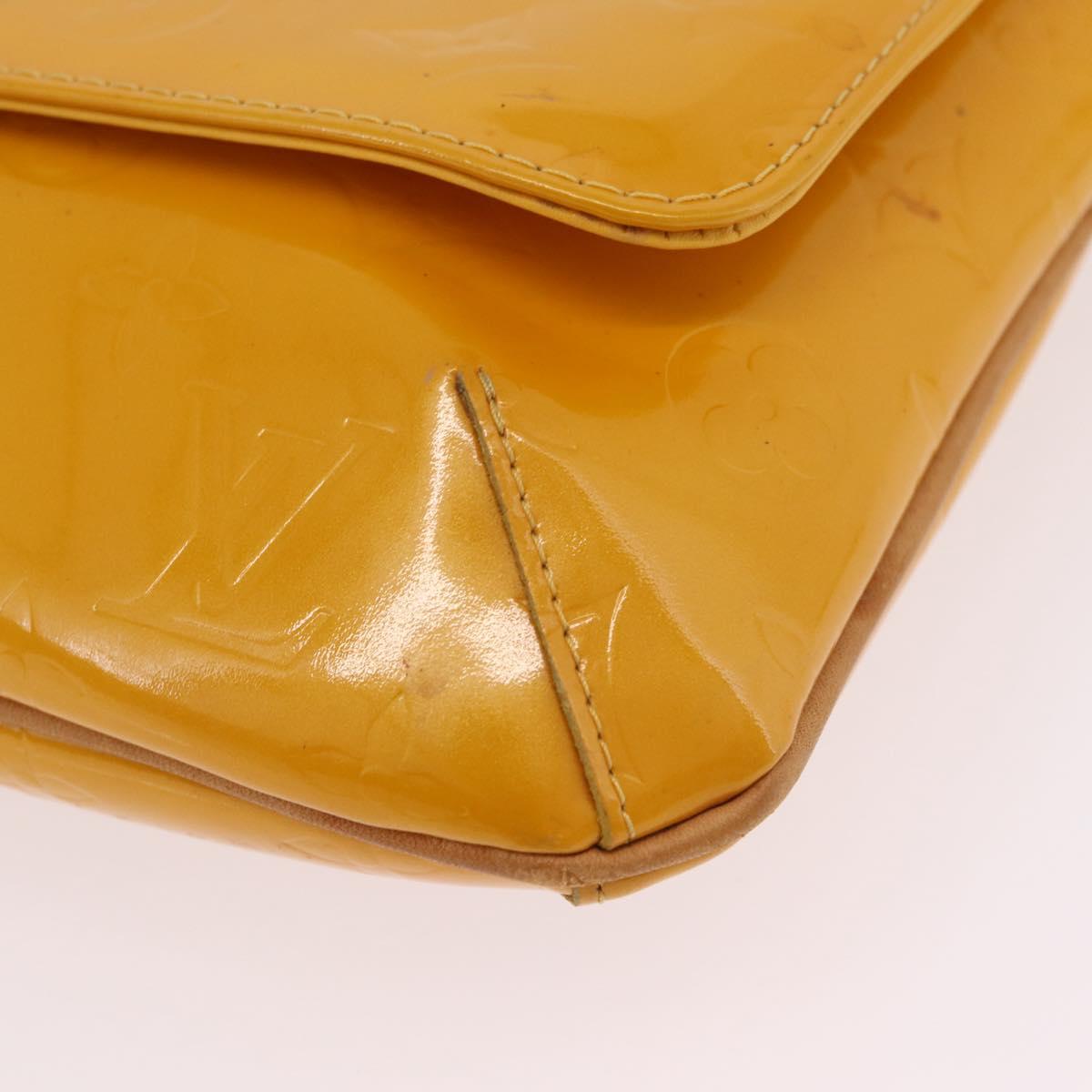 LOUIS VUITTON Monogram Vernis Thompson Street Bag Jaune M91123 LV Auth 206716