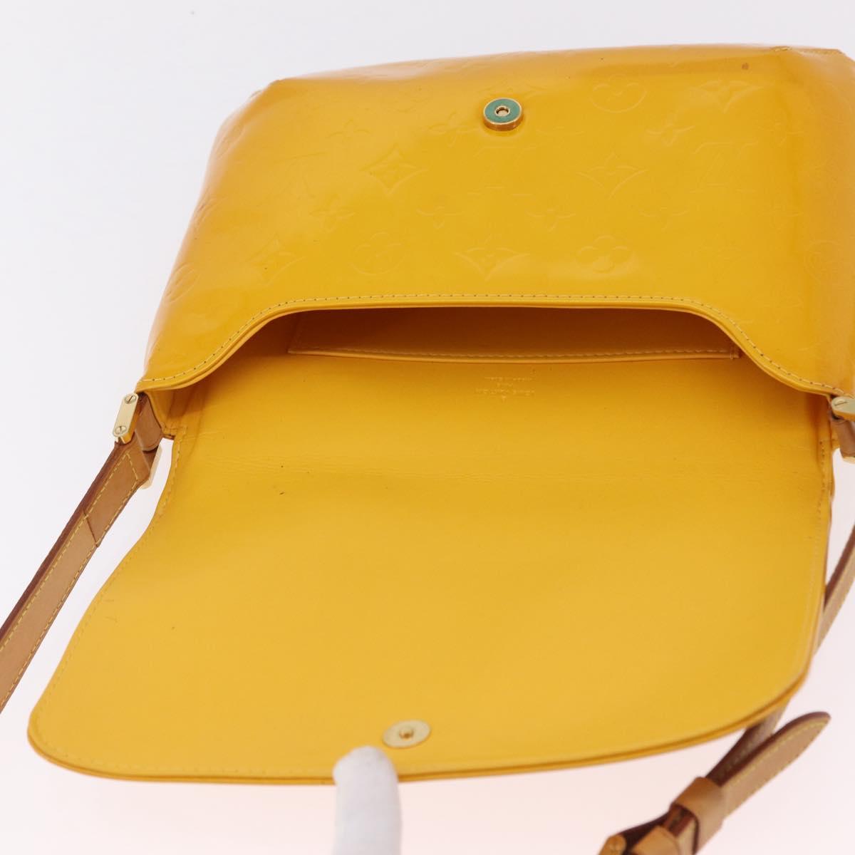 LOUIS VUITTON Monogram Vernis Thompson Street Bag Jaune M91123 LV Auth 206716
