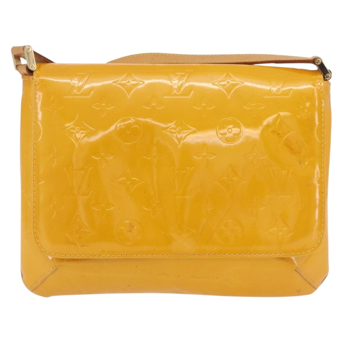 LOUIS VUITTON Monogram Vernis Thompson Street Bag Jaune M91123 LV Auth 206716