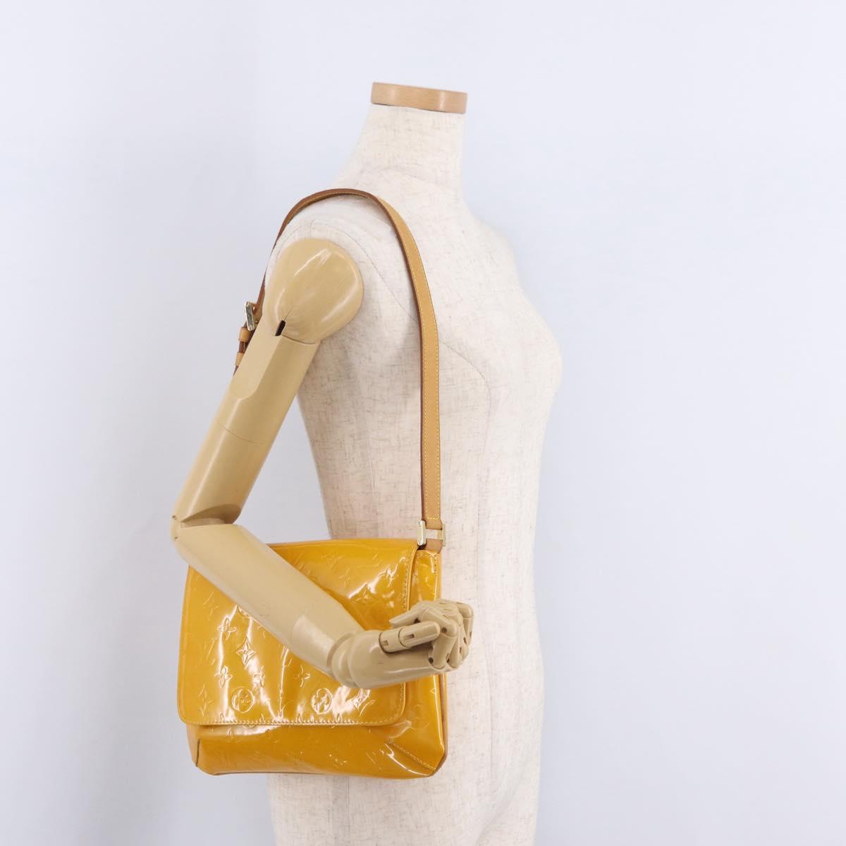 LOUIS VUITTON Monogram Vernis Thompson Street Bag Jaune M91123 LV Auth 206716