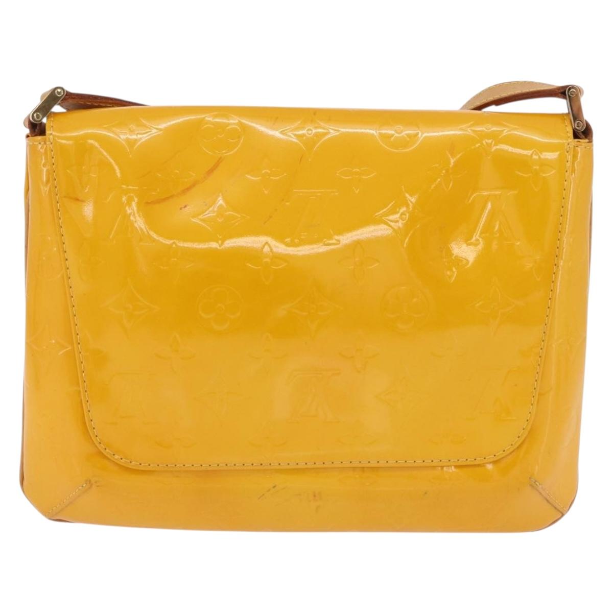 LOUIS VUITTON Monogram Vernis Thompson Street Bag Jaune M91123 LV Auth 206716