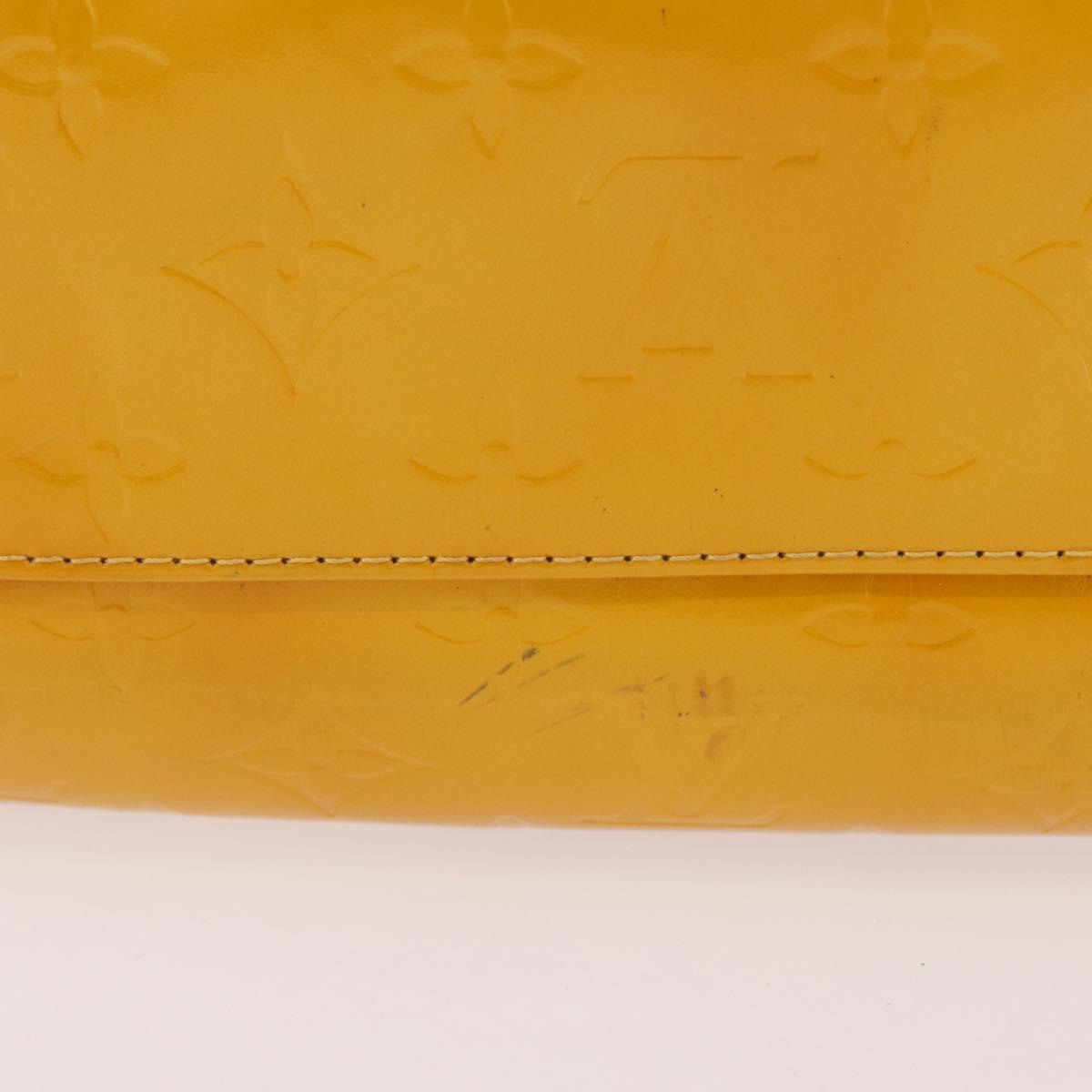 LOUIS VUITTON Monogram Vernis Thompson Street Bag Jaune M91123 LV Auth 206716