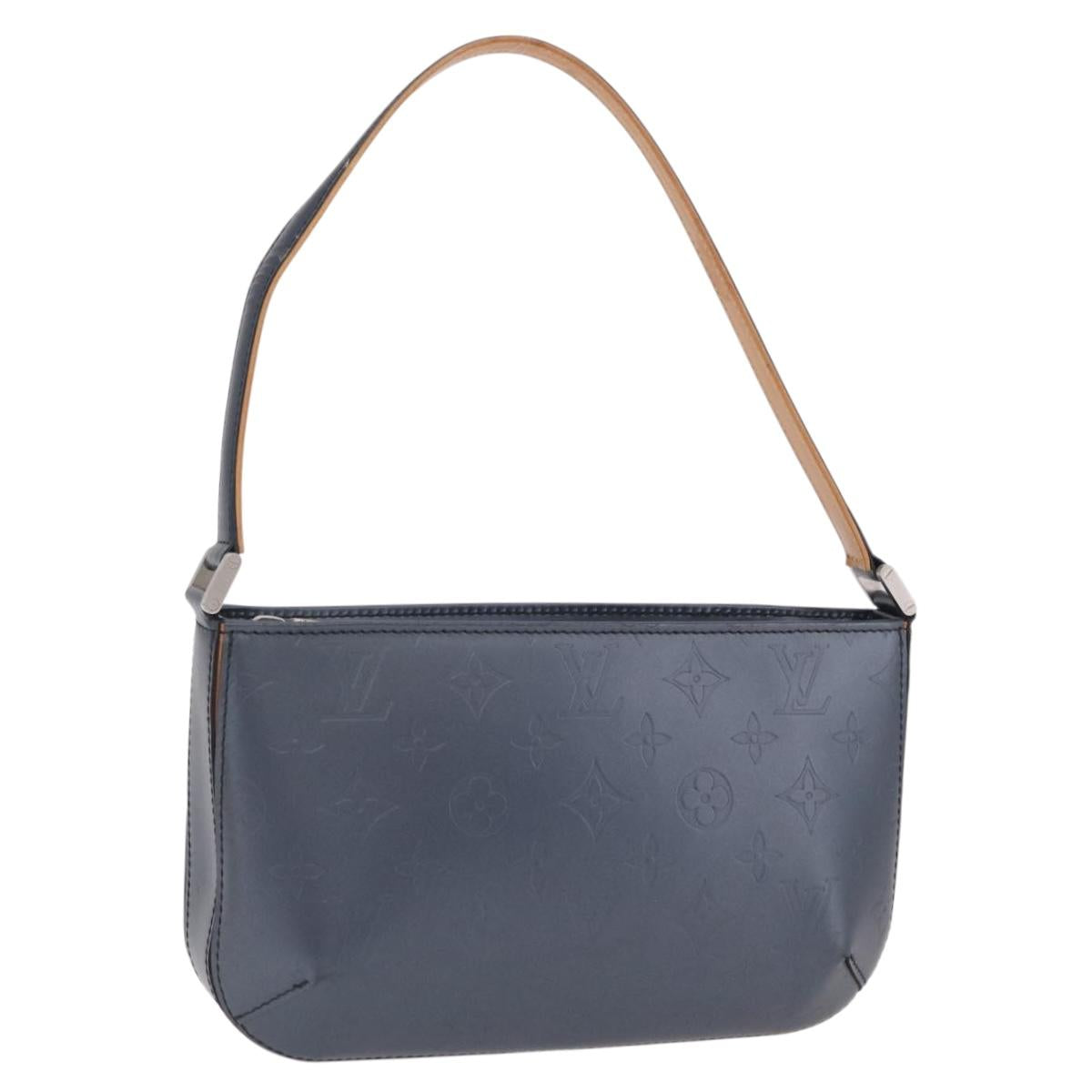 LOUIS VUITTON Monogram Mat Fowler Hand Bag Navy M55145 LV Auth 206717V