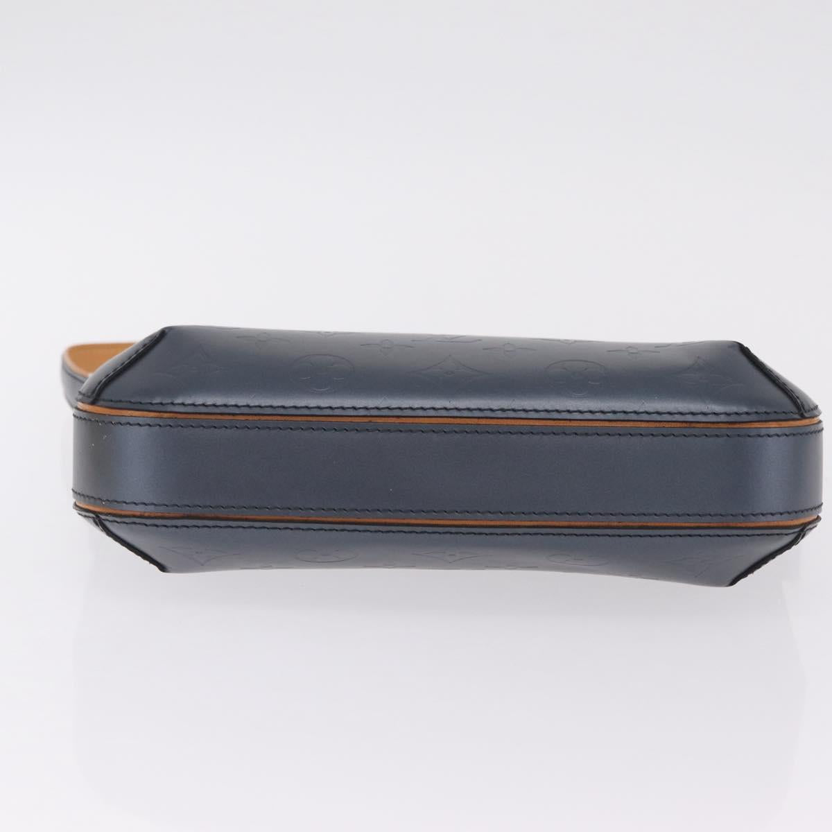 LOUIS VUITTON Monogram Mat Fowler Hand Bag Navy M55145 LV Auth 206717V