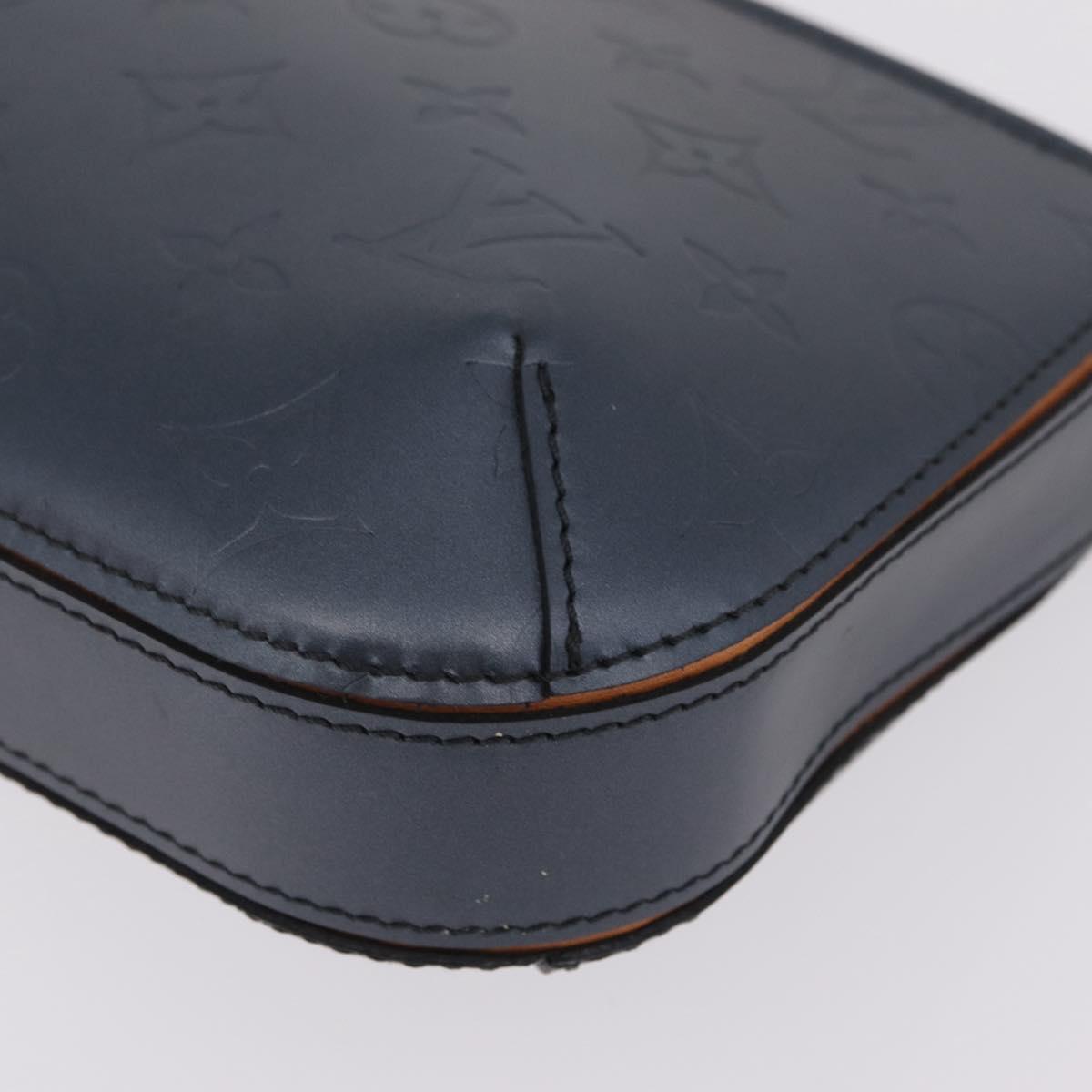 LOUIS VUITTON Monogram Mat Fowler Hand Bag Navy M55145 LV Auth 206717V