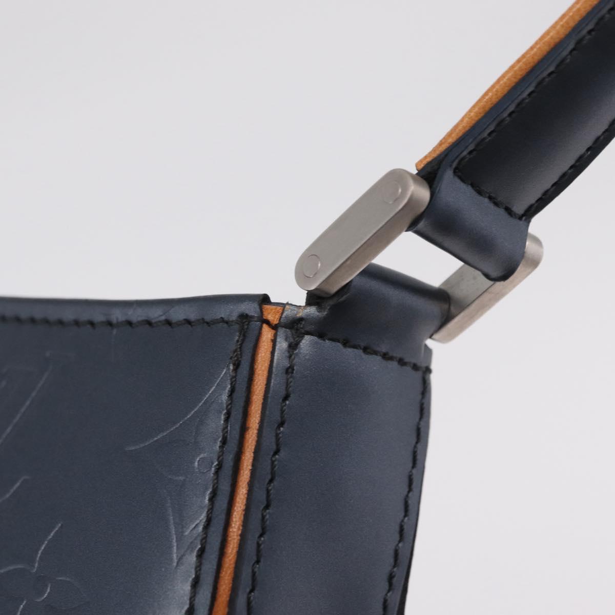 LOUIS VUITTON Monogram Mat Fowler Hand Bag Navy M55145 LV Auth 206717V