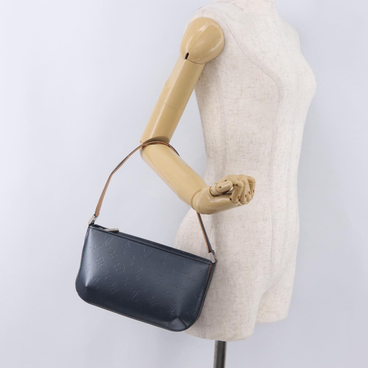 LOUIS VUITTON Monogram Mat Fowler Hand Bag Navy M55145 LV Auth 206717V