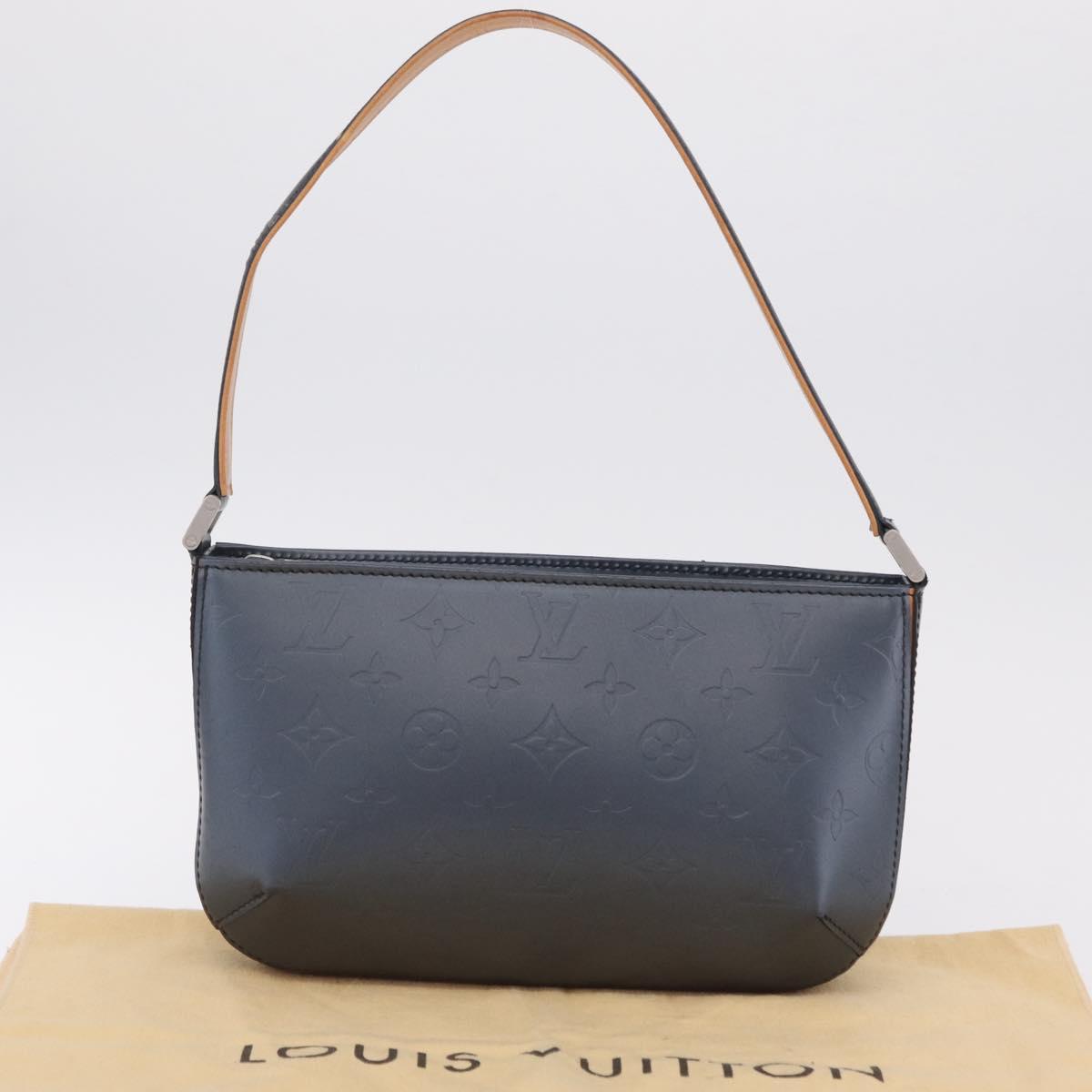LOUIS VUITTON Monogram Mat Fowler Hand Bag Navy M55145 LV Auth 206717V
