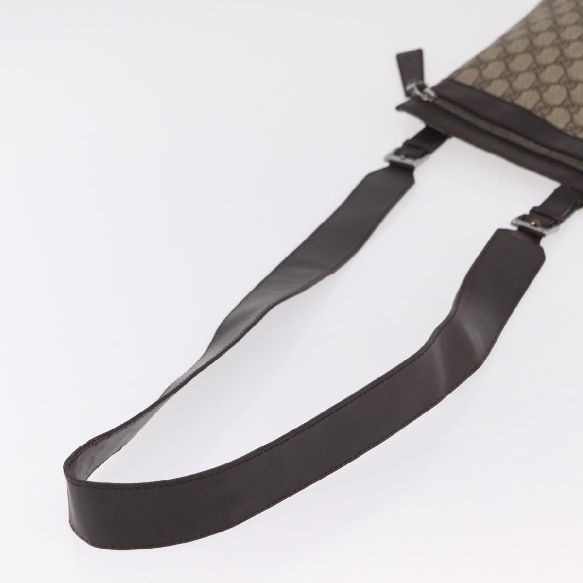 GUCCI GG Supreme Shoulder Bag PVC Beige Silver 92562 Auth 206719