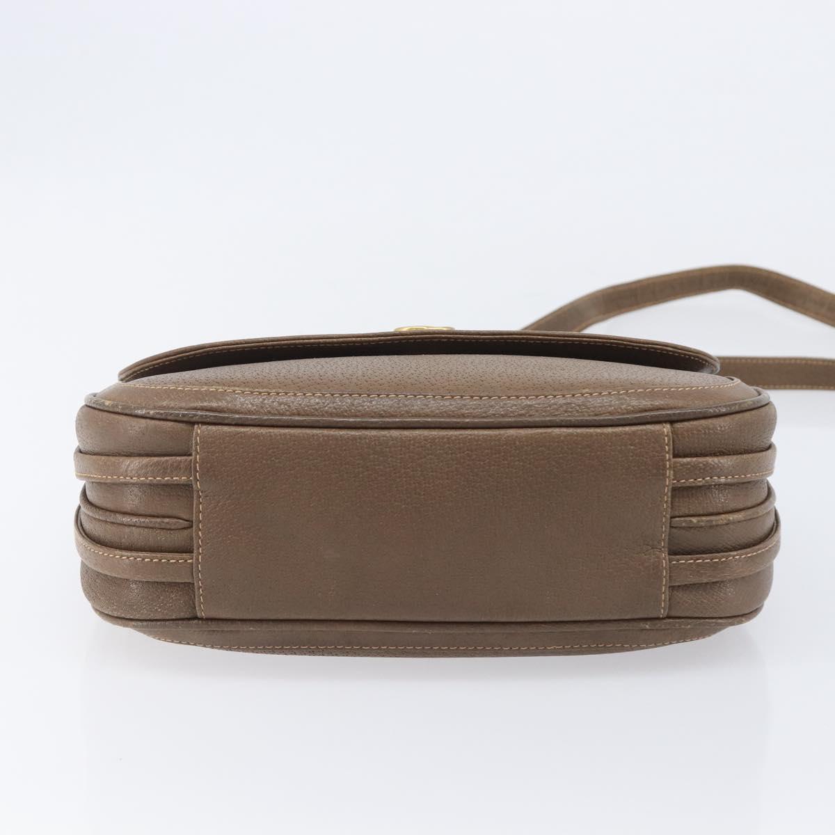 GUCCI Shoulder Bag Leather Brown Gold 001 261 1070 Auth 206720